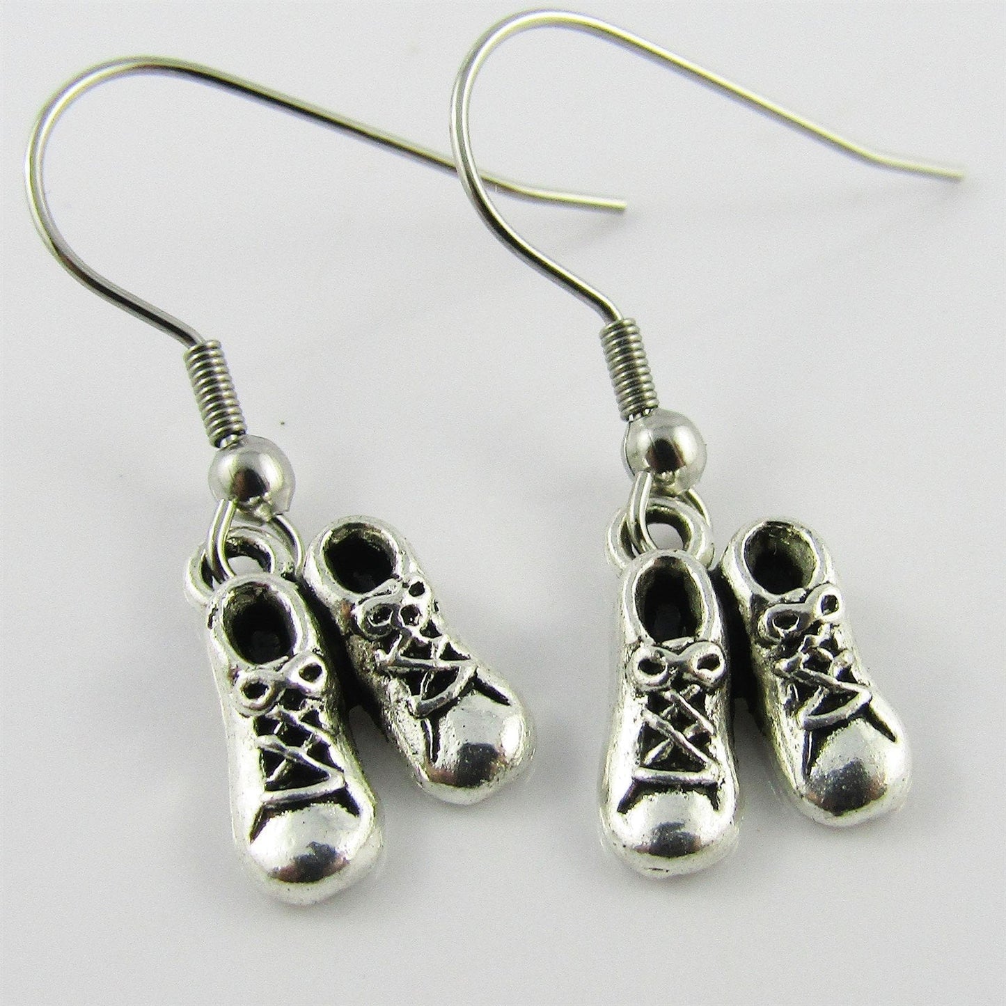 Sport Running Shoe Charm Earrings Stainless Steel Hooks 33mm