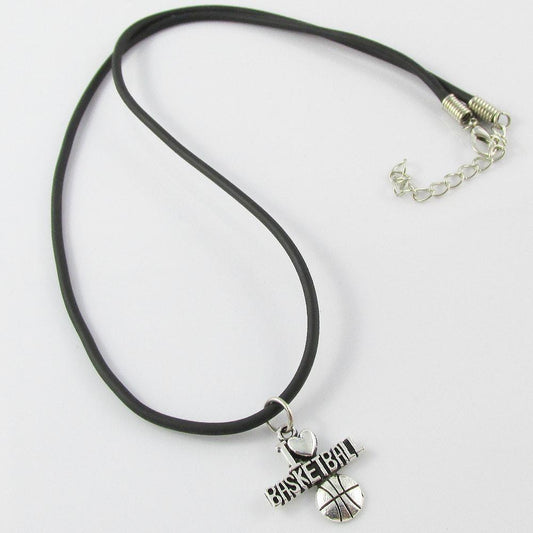 I Love Basketball Charm Necklace 45cm Coach Sports Team End Of Season Gift
