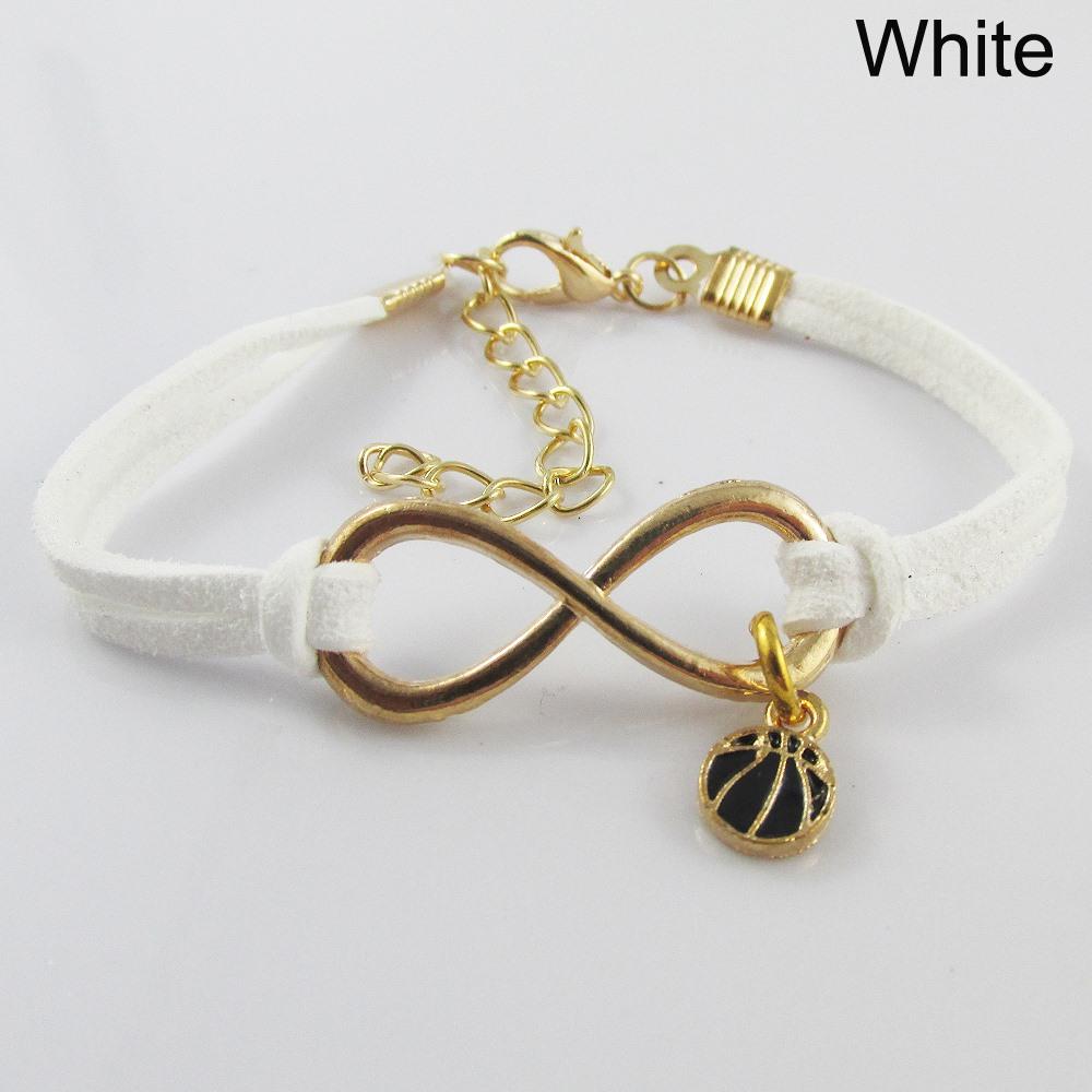 GP Infinity Forever Enamel Basketball Charm Bracelet Team Coach Gift 9 Colours