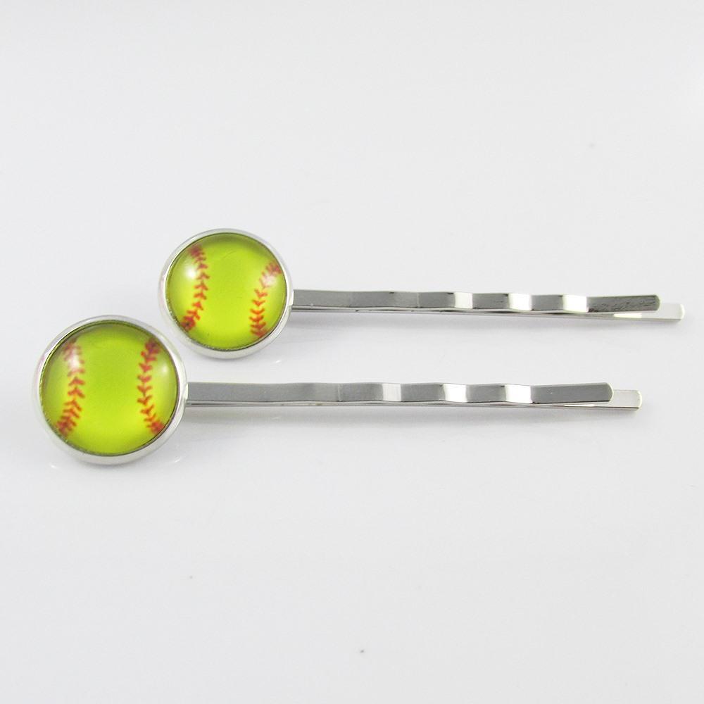 2pce Sport Hair Slides Select Baseball Basketball Softball or Netball