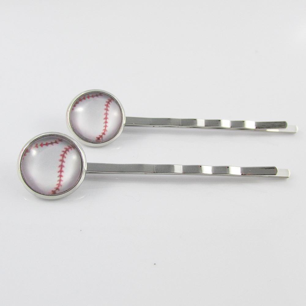 2pce Sport Hair Slides Select Baseball Basketball Softball or Netball