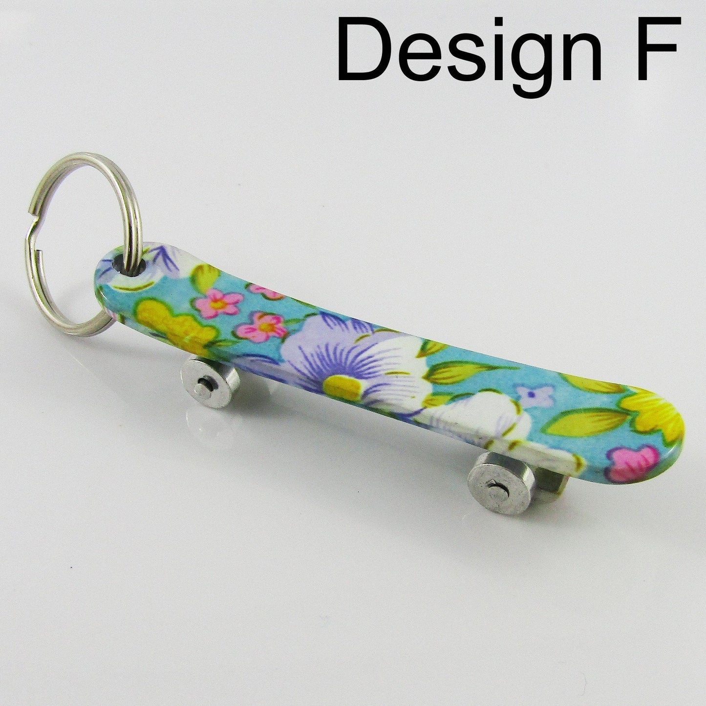 Skatergirl 3D Skateboard Charm Bag Tag Keyring 75mm Aluminium Select Design