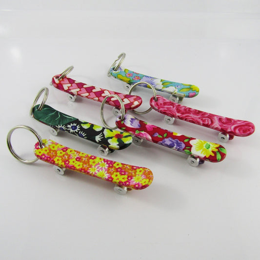 Skatergirl 3D Skateboard Charm Bag Tag Keyring 75mm Aluminium Select Design