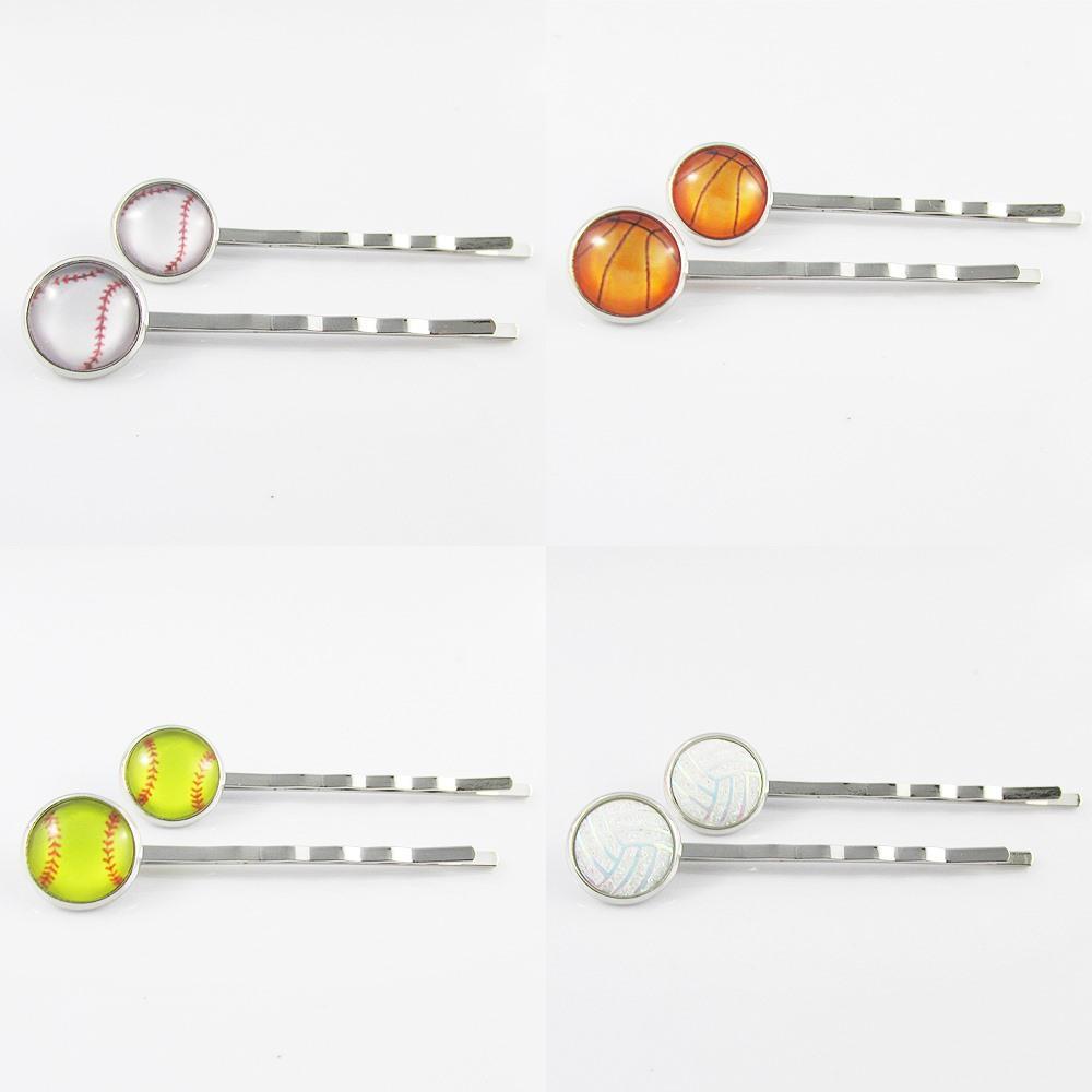 2pce Sport Hair Slides Select Baseball Basketball Softball or Netball