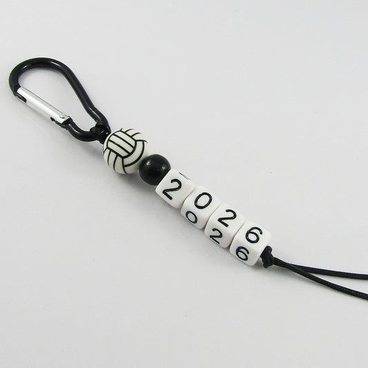 Netball 2026 Beaded Carabiner Bag Tag Keychain Keyring 150mm