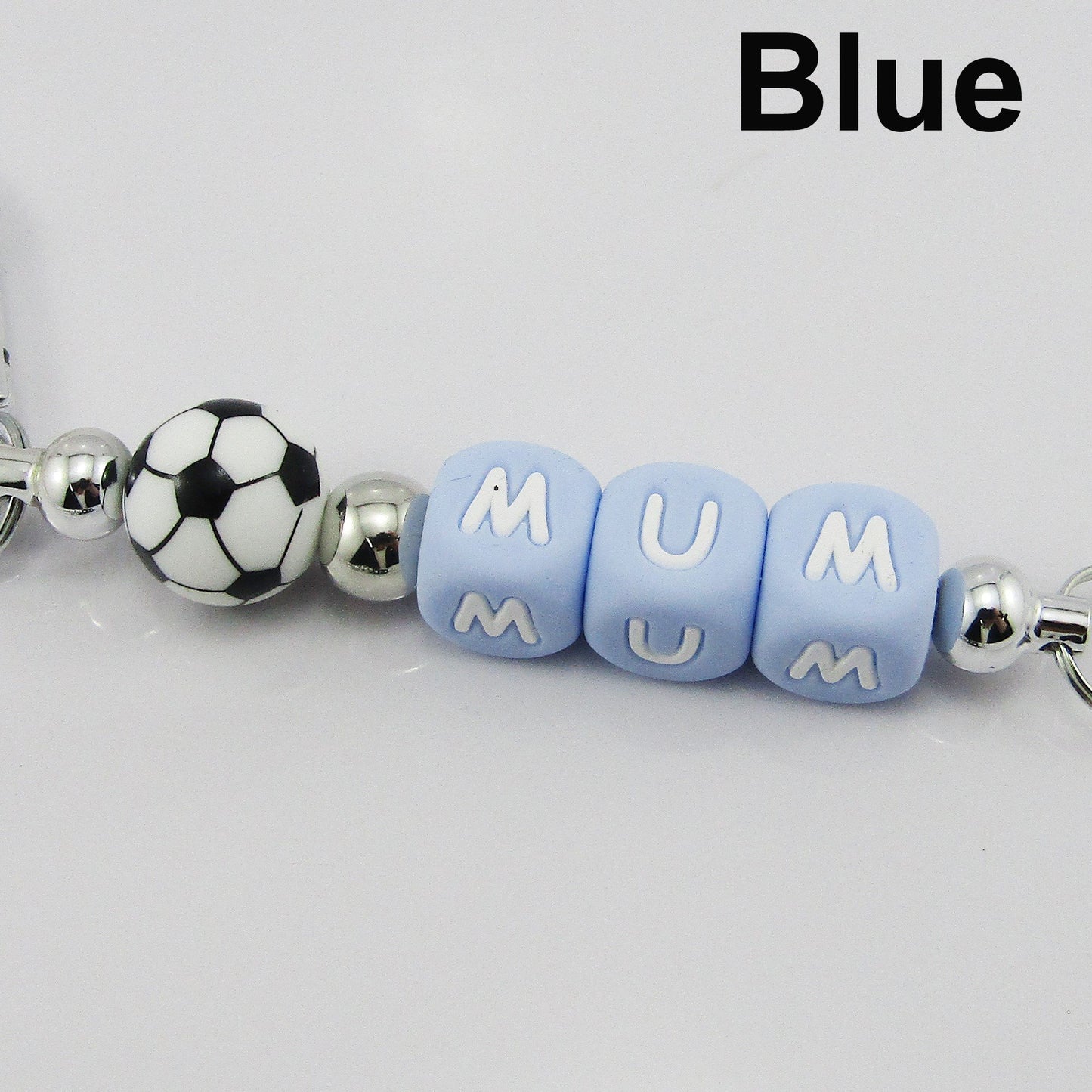 Soccer Mum Beaded Carabiner Bag Tag Keychain Keyring 140mm Select Colour