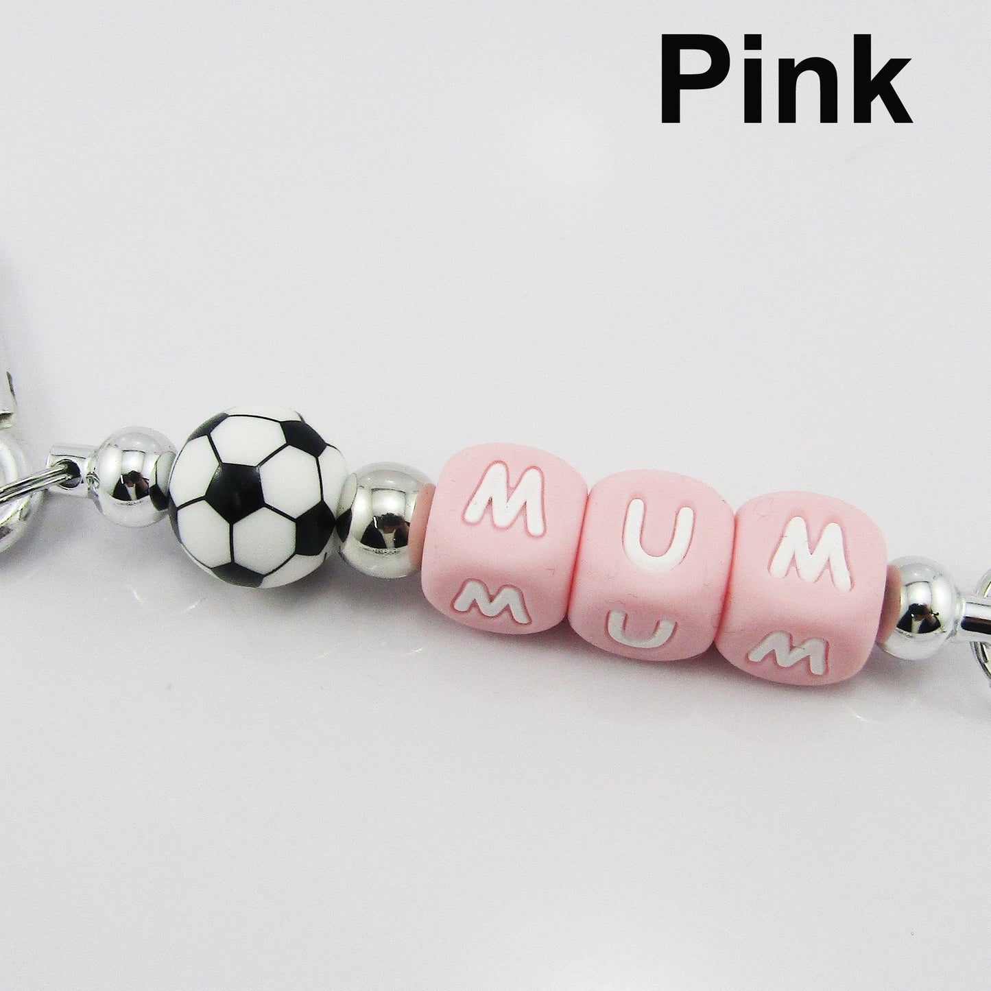 Soccer Mum Beaded Carabiner Bag Tag Keychain Keyring 140mm Select Colour