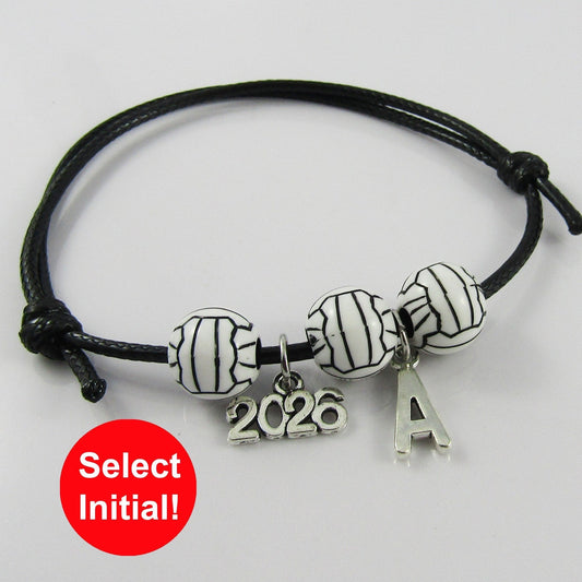 2026 Personalised NETBALL Bead Bracelet Adjustable Select Initial Sport Gift