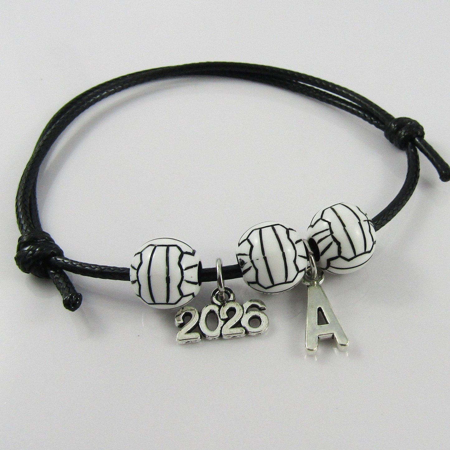 2026 Personalised NETBALL Bead Bracelet Adjustable Select Initial Sport Gift