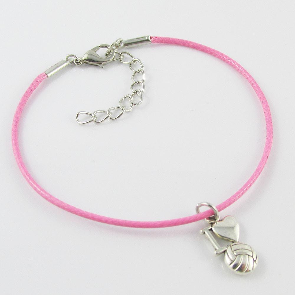I Love Netball Charm Bracelet Sports Team Gift Select Colour
