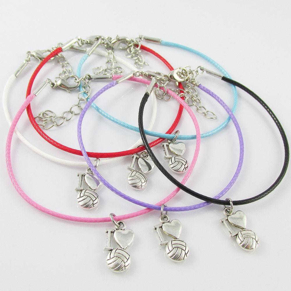 I Love Netball Charm Bracelet Sports Team Gift Select Colour