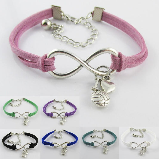 Infinity Forever I Love Netball Charm Bracelet Player Coach Gift Select Colour