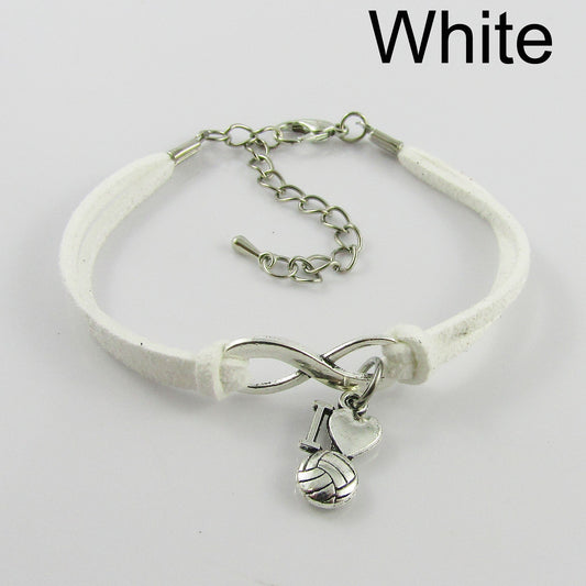 10 Player Set Infinity I Love NETBALL Charm Bracelet Junior Team 8-12 year old