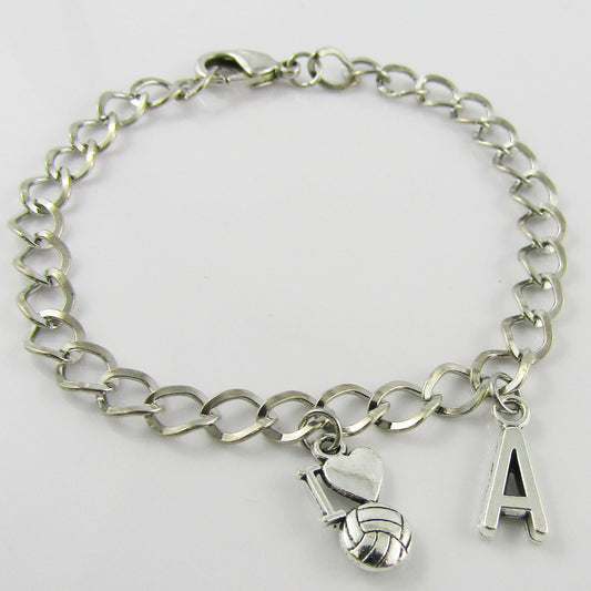 I Love Netball Sport Charm Bracelet Personalised Coach Team Sports Team Gifts