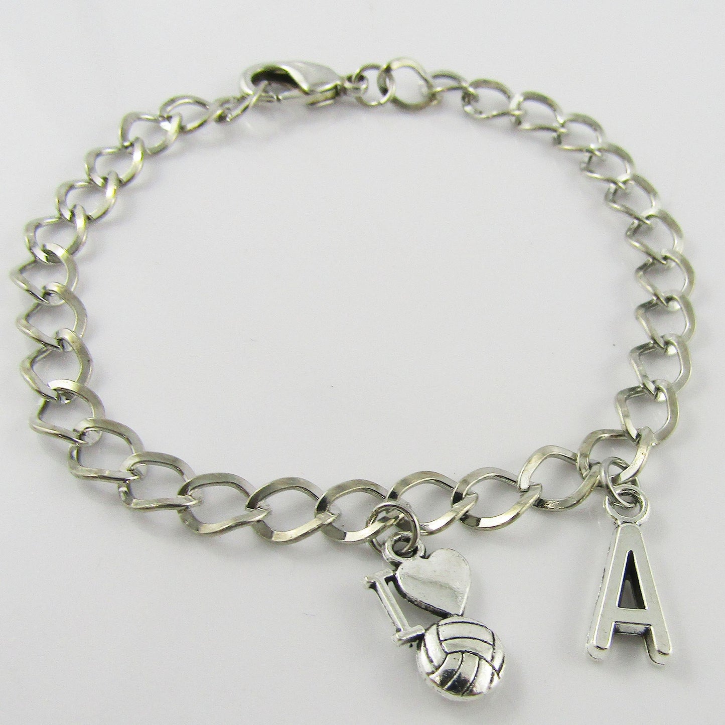 Team Set of 10 Personalised I Love Netball Sport Charm Bracelet Sports Gifts