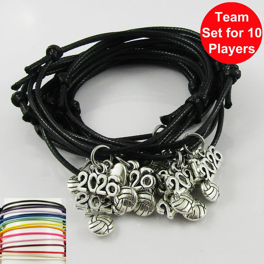 10 Player Set Adjustable 2026 I Love NETBALL Charm Bracelet Sports Team Gift