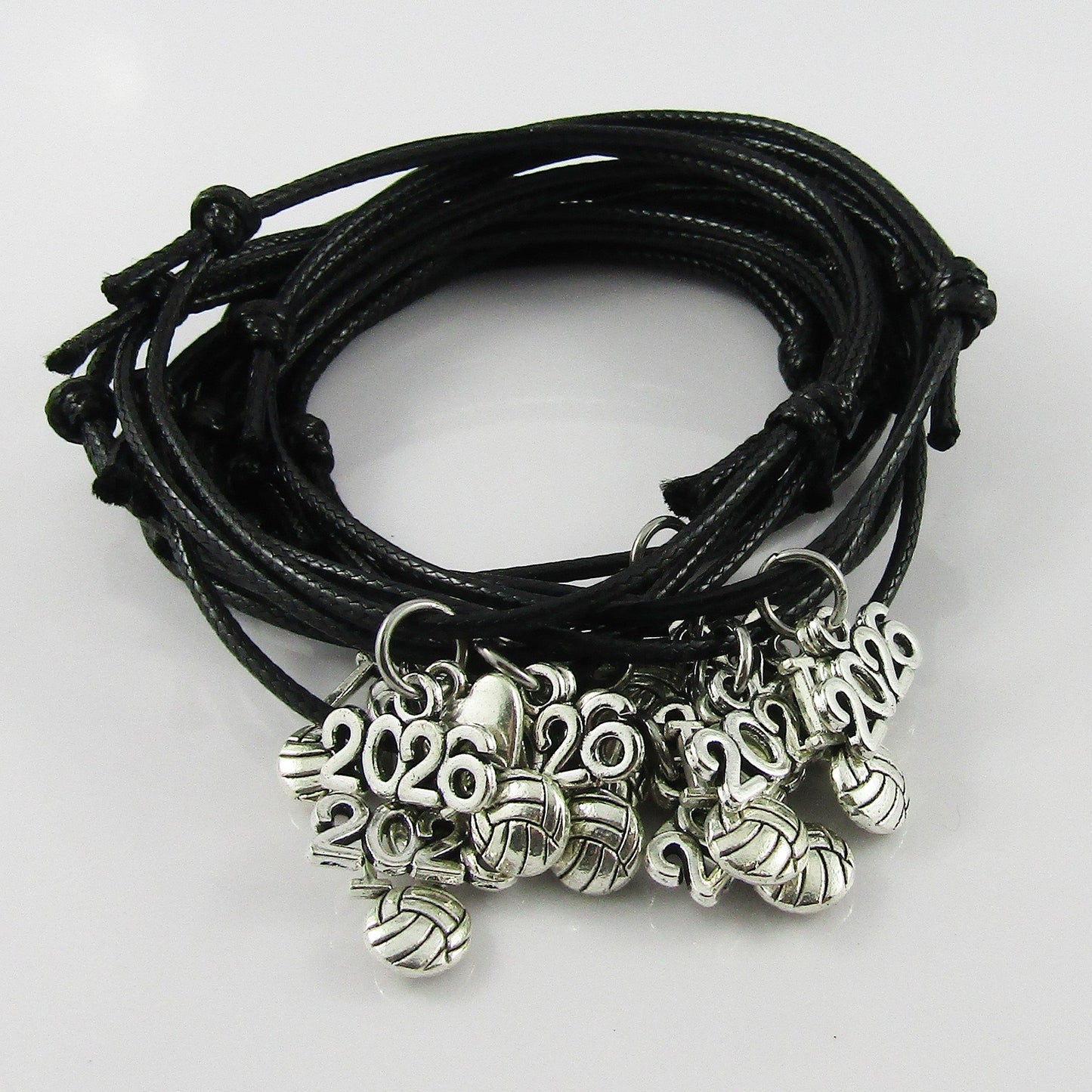 10 Player Set Adjustable 2026 I Love NETBALL Charm Bracelet Sports Team Gift