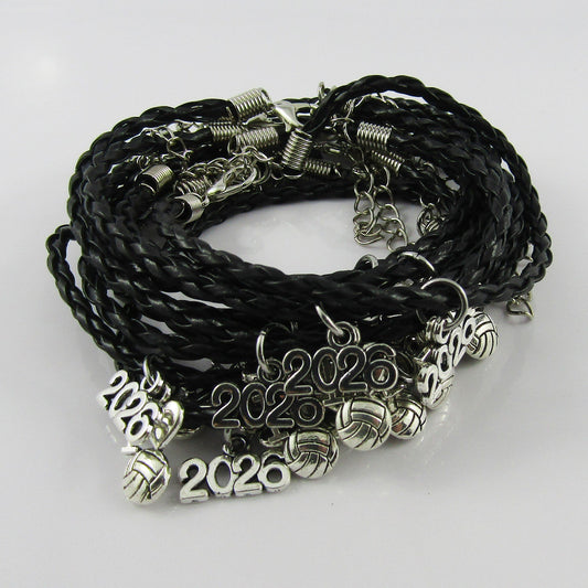 11 Player Set 2026 I Love NETBALL Charm Braided Bracelet Sports Team Gift
