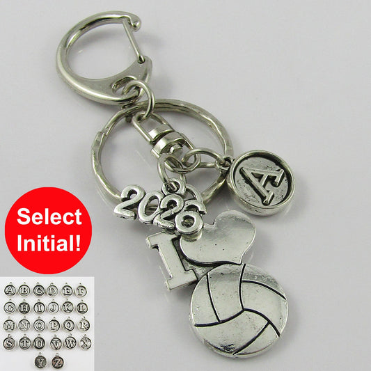 2026 I Love Netball Charm Keychain Bag Tag Personalised Team Gift Pick Initial