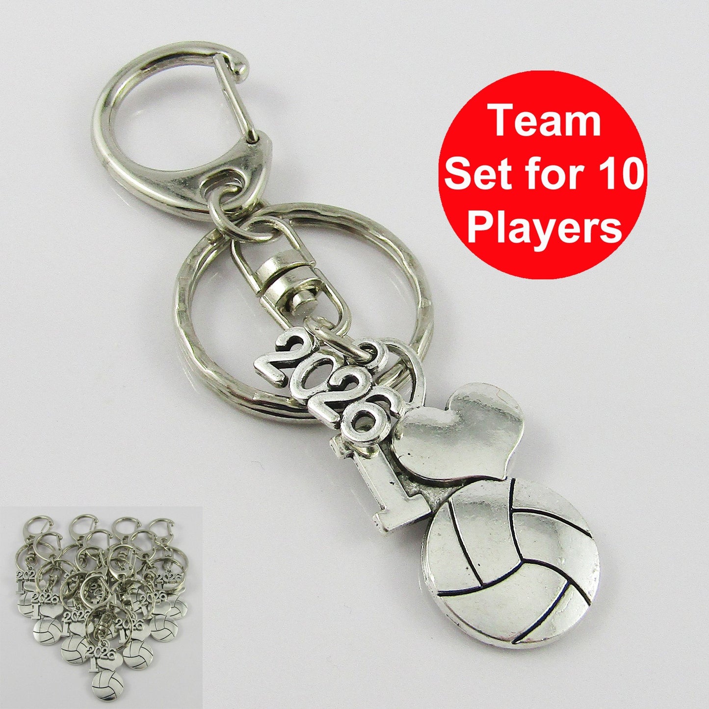 2026 I Love Netball Charm Keychain Bag Tag Team Set of 10 End Of Season Gift