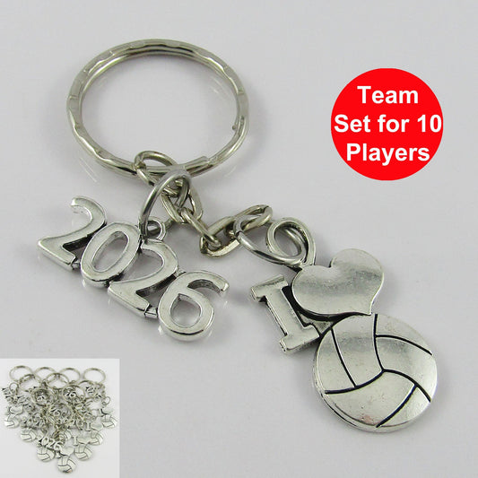 10 x I Love Netball 2026 Charm Keychain Keyring Bag Tag Team Set End Season Gift