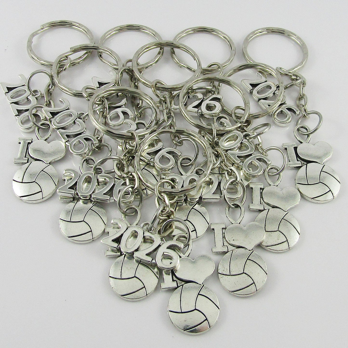 15 x I Love Netball 2026 Charm Keychain Keyring Bag Tag Team Set End Season Gift