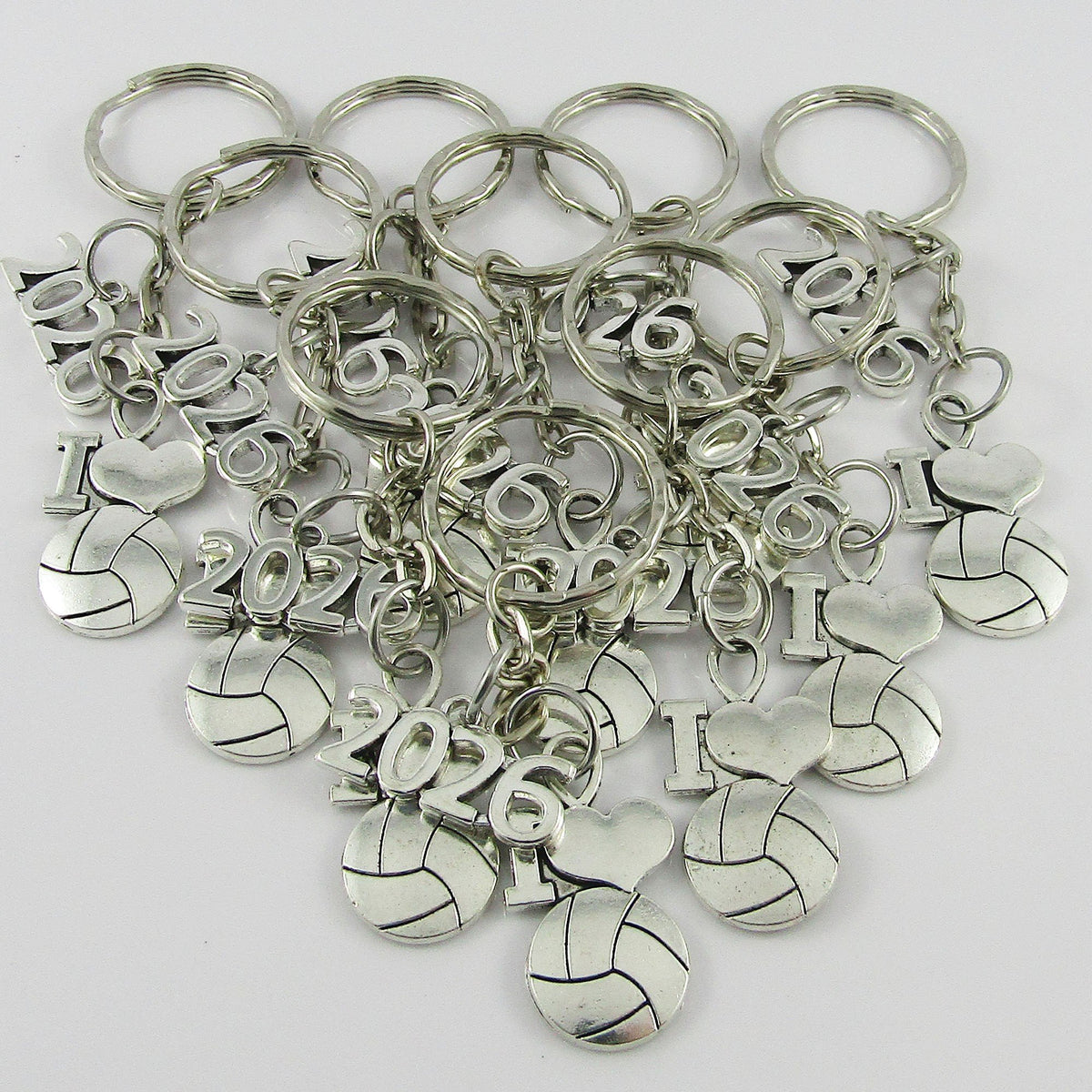 10 x I Love Netball 2026 Charm Keychain Keyring Bag Tag Team Set End Season Gift