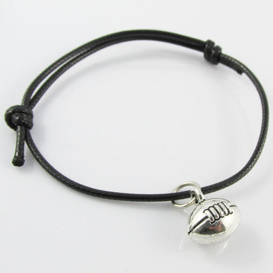 Adjustable 3D FOOTBALL Charm Bracelet Adjustable Unisex Sports Team Gift