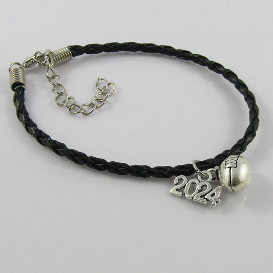 Football Rugby 2024 Charm Bracelet Braided Cord Team Coach Gifts