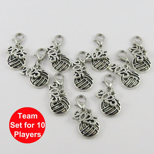 2025 Netball Charm Sports Coach Gift Team Set of 10 Pick European Bail or Clip