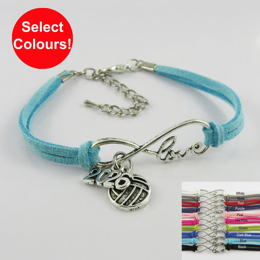 Infinity Love 2026 NETBALL Charm Bracelet Sport Player Coach Gift Pick Colour