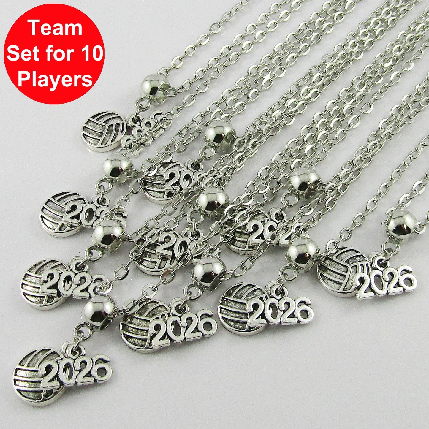 2026 Netball Charm Necklace 45cm Coach Sport Team Set of 10 End Of Season Gift