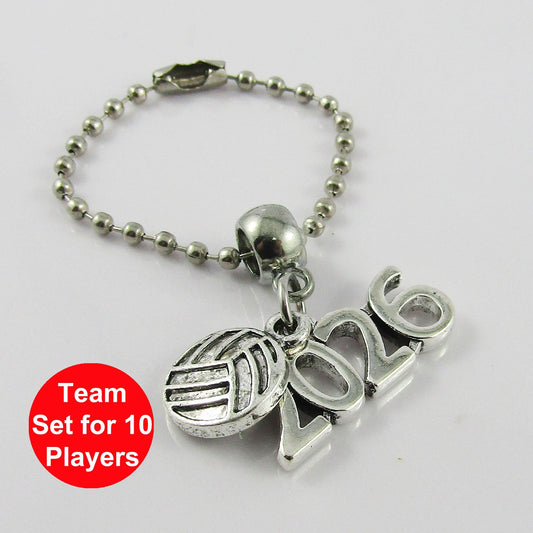 2026 Netball Charm Bag Tag Zipper Pull Team Set of 10 End Of Season Gift