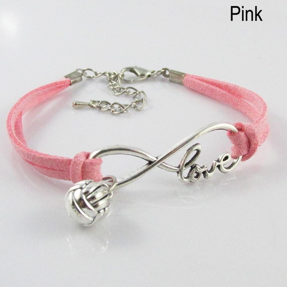 10 Player Set Infinity Love 3D NETBALL Charm Bracelet Sport TeamGift Pick Colour