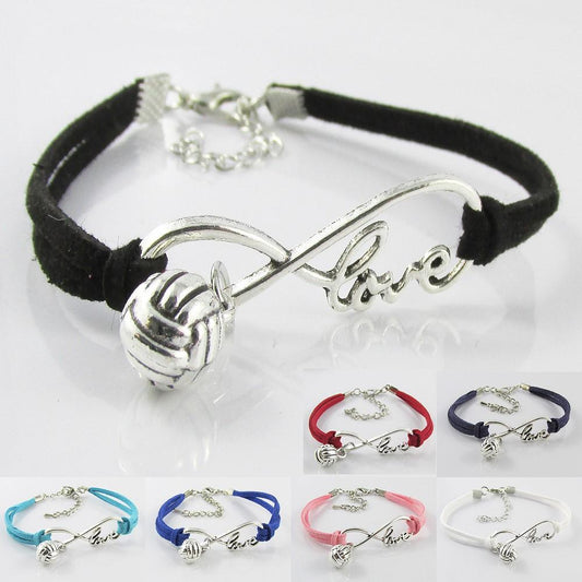 Infinity Love 3D Netball Charm Bracelet Sports Team Gift Pick Colour