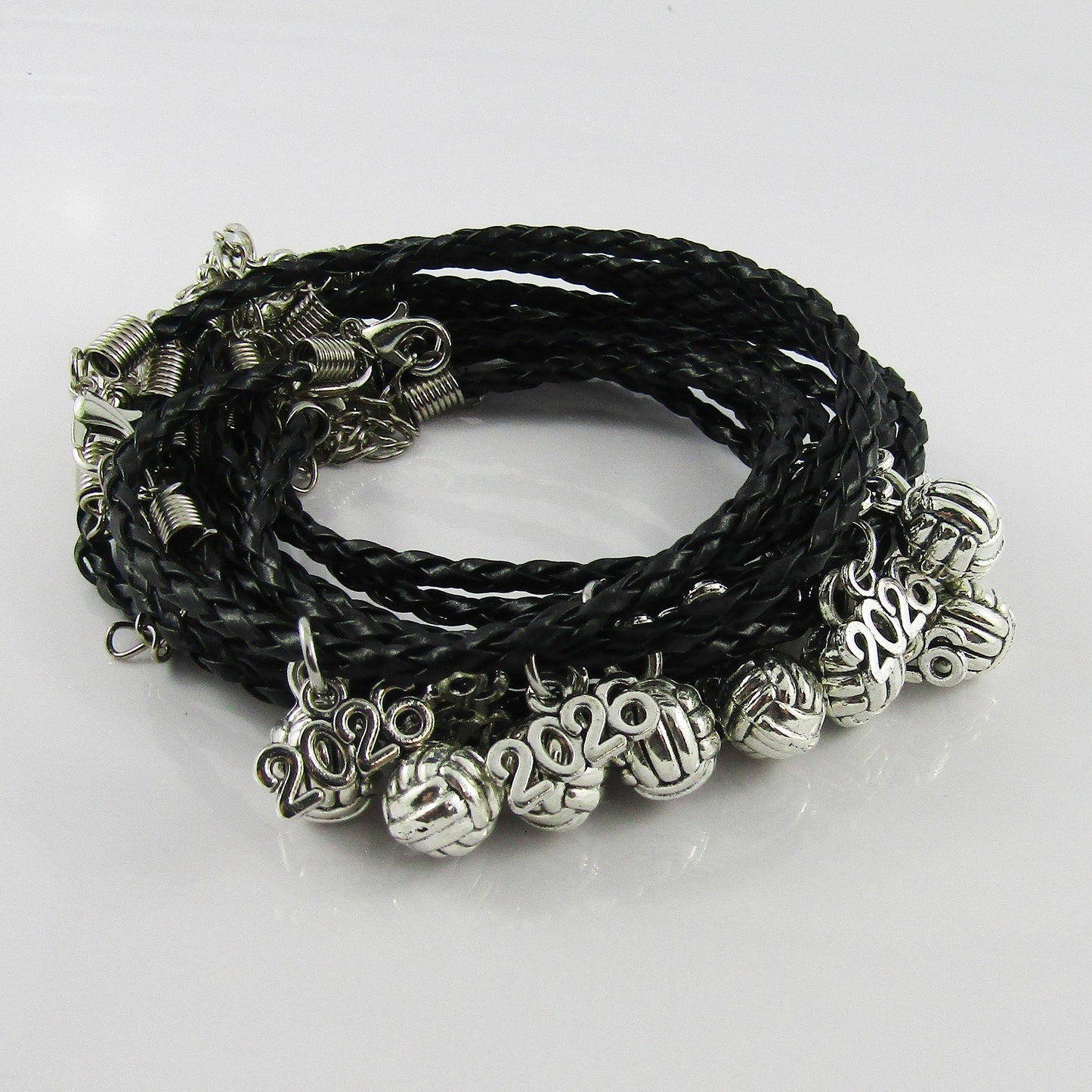 15 Player Set 3D Netball 2026 Charm Bracelet Braided Cord Team Gifts Pick Colour