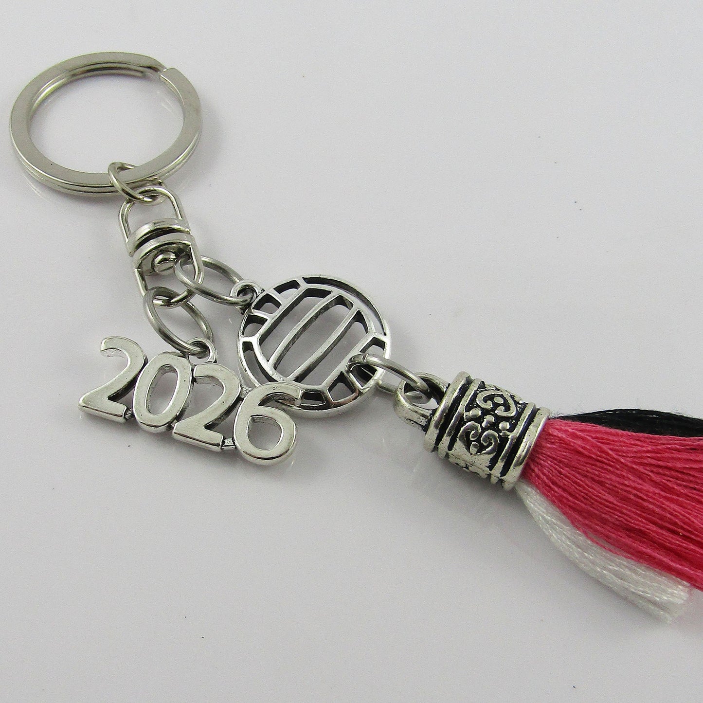 Team Set of 10 Personalised 3 Colour Tassel 2026 NETBALL Keychain Sport Gift