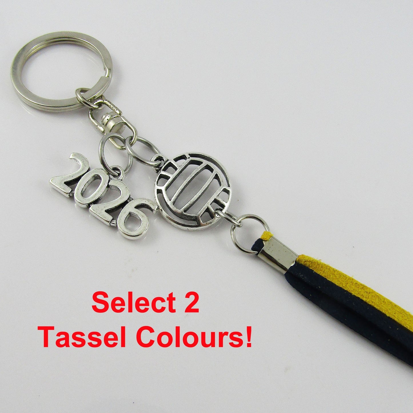2026 NETBALL Charm Set of 10 Keychain Bag Tag Sports Gift Select Tassel Colours