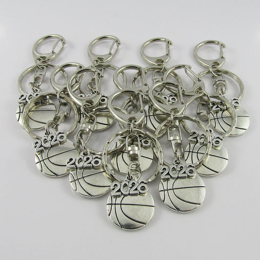 Team Set of 14 BASKETBALL 2026 Charm Keychain Coach Sports End Of Season Gift