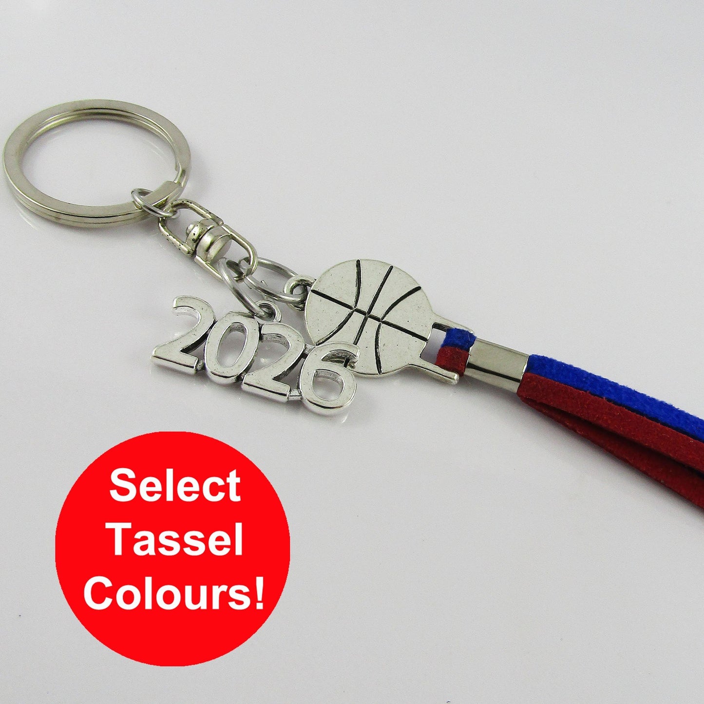 2026 Basketball Charm Keychain Bag Tag Coach Sports Gift Select Tassel Colours