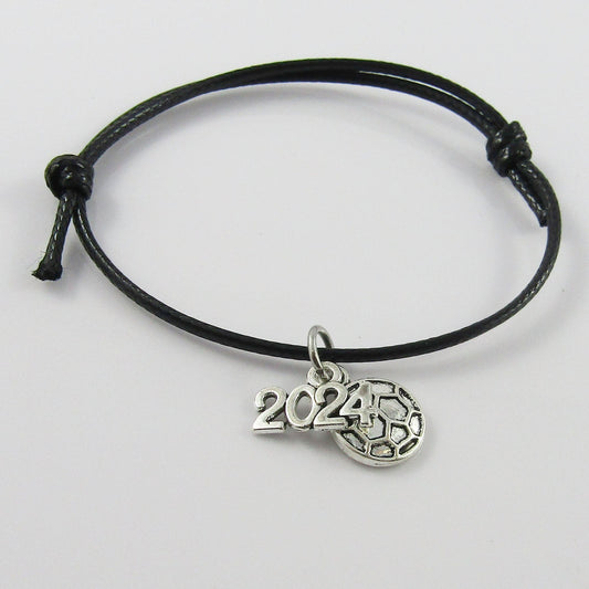 2024 SOCCER Charm Bracelet Adjustable Unisex Sports Team Gift Pick Colour