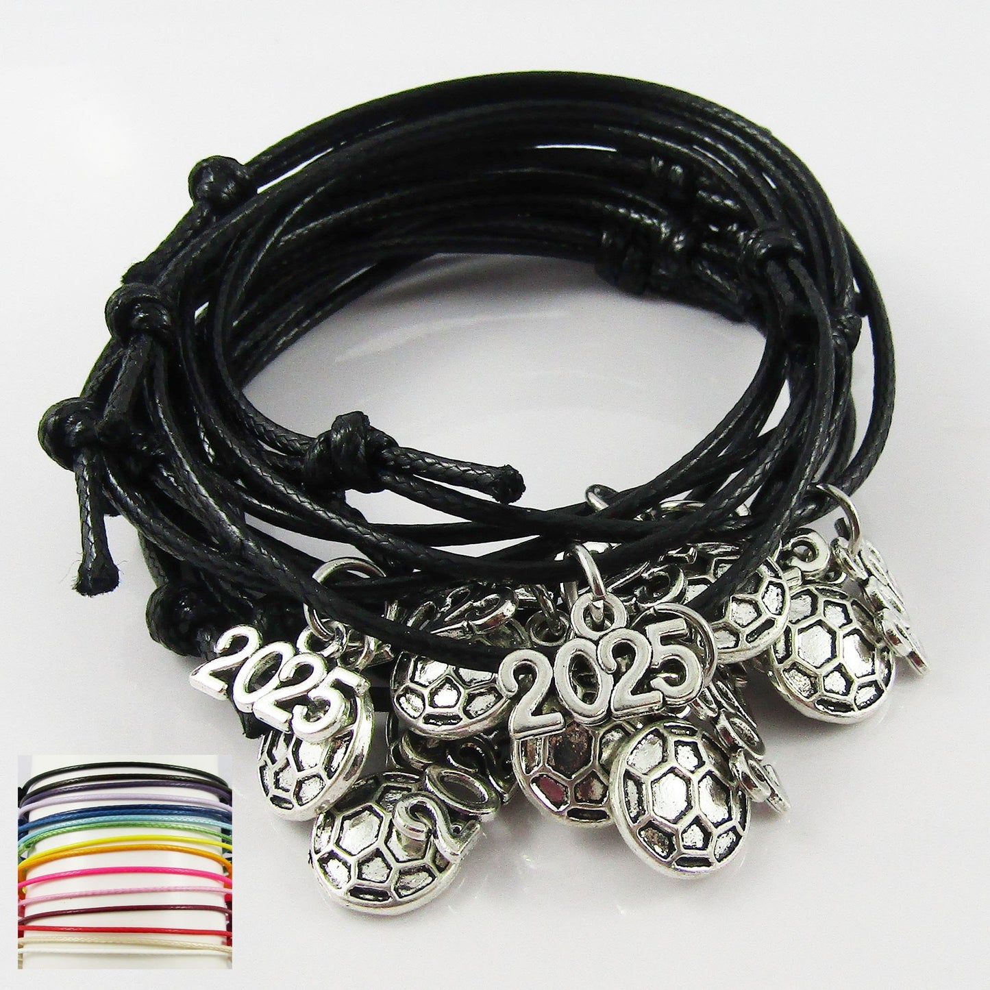 2025 SOCCER Charm Bracelet Adjustable Unisex 11 player Team Set Select Colour