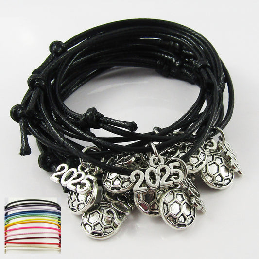2025 SOCCER Charm Bracelet Adjustable Unisex 11 player Team Set Select Colour