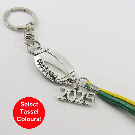 2025 Football Charm Keychain Bag Tag Coach Sports Gift Select Tassel Colours
