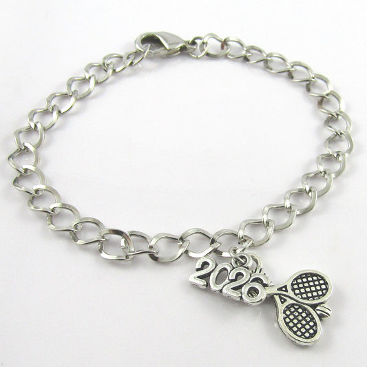 TENNIS 2026 Sport Charm Bracelet Coach Team End of Season Sports Team Gift