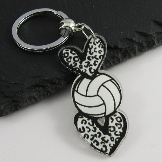 Love Hearts Netball Charm Bag Tag Keychain Sports Coach End Of Season Gift