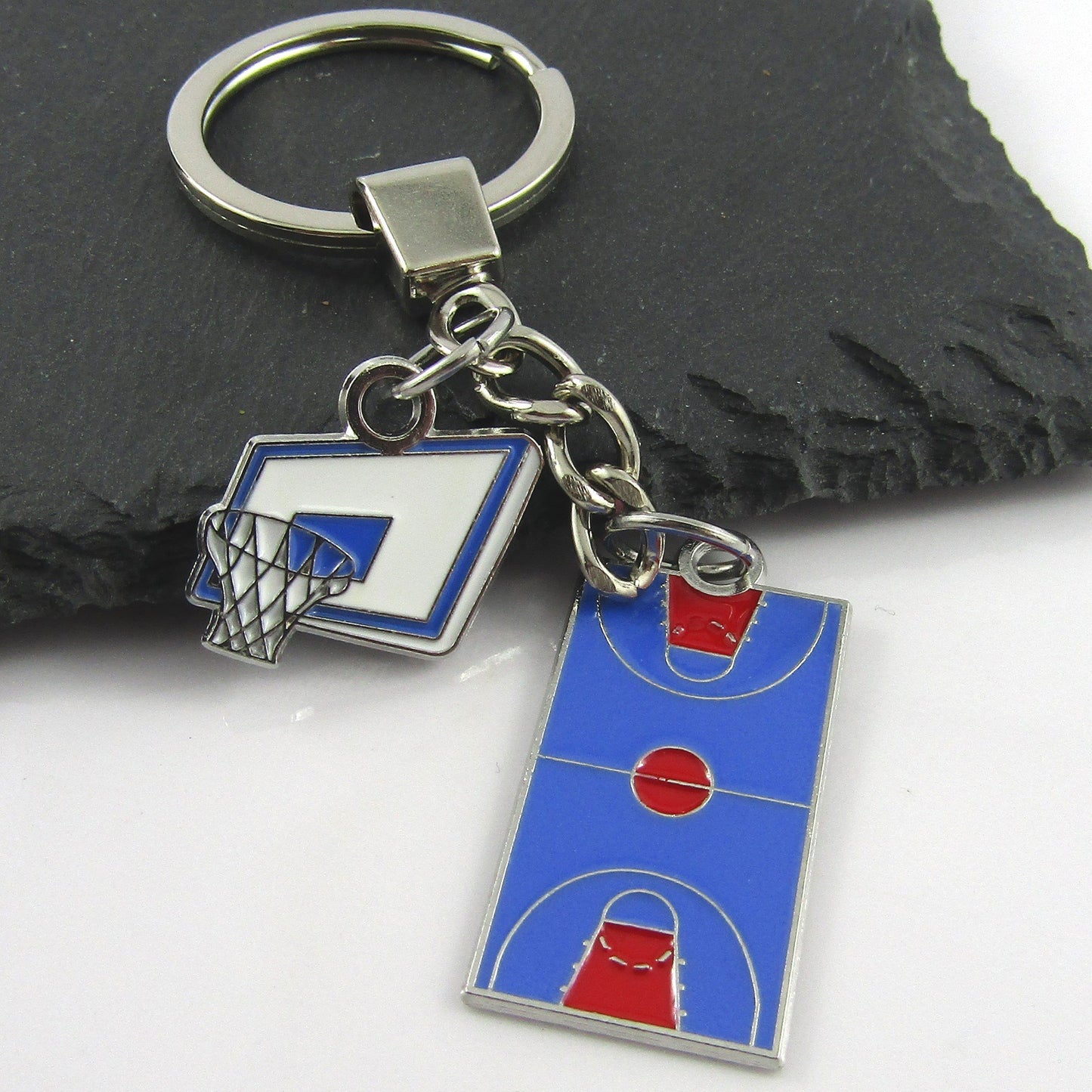 Basketball Net & Court Charm Keychain 103mm Coach Sports End Of Season Gift