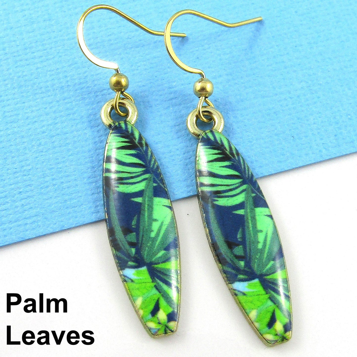 Enamel Surfboard Earrings 49mm GP Stainless Steel Hooks Select Design