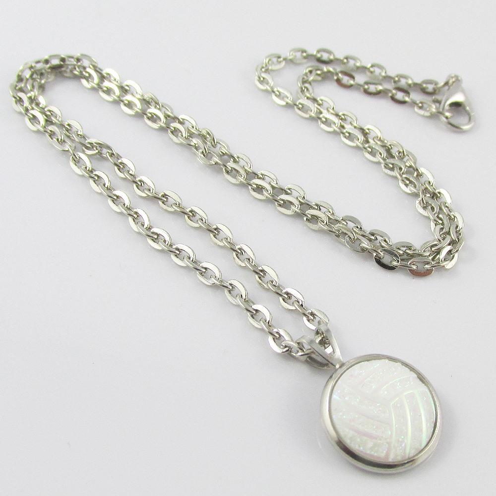 Resin Glitter Netball Charm Necklace 45cm Coach Sports Team End Of Season Gift