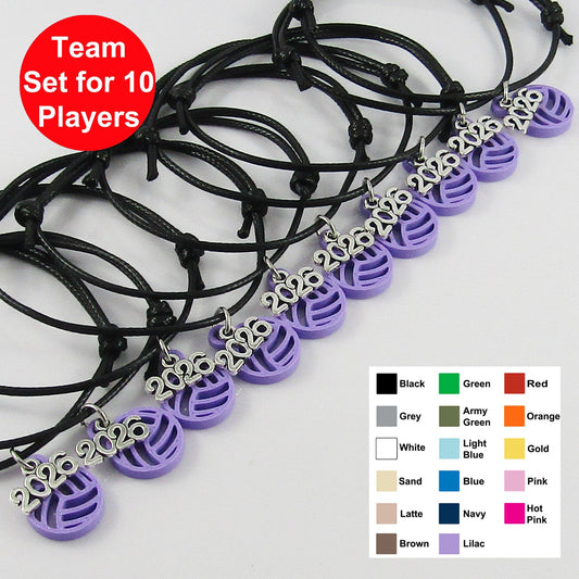 10 Player 2026 One Size Fits All NETBALL Bracelet with choice of Netball colour